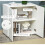 Small Wooden Cupboard Modern Storage Shelf Unit 2 Door Sideboard White Side Cabinet 3