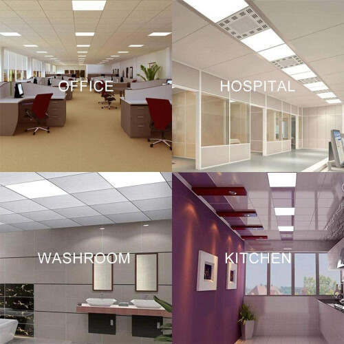 4 Pack LED Panel Ceiling Light 1200 x 600mm Cool White 6000K 2