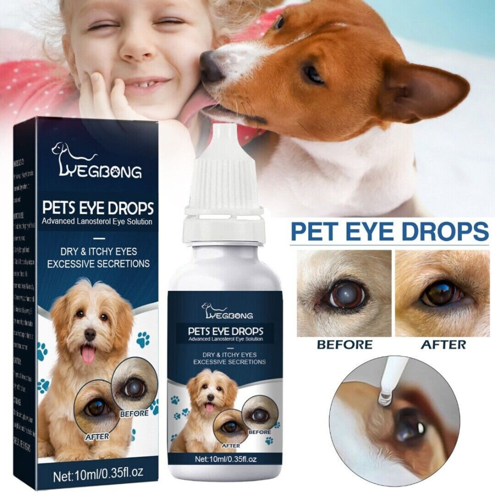 Pet Eye Drops for Dog & Cats Lanosterol Solution Improve Eye Health