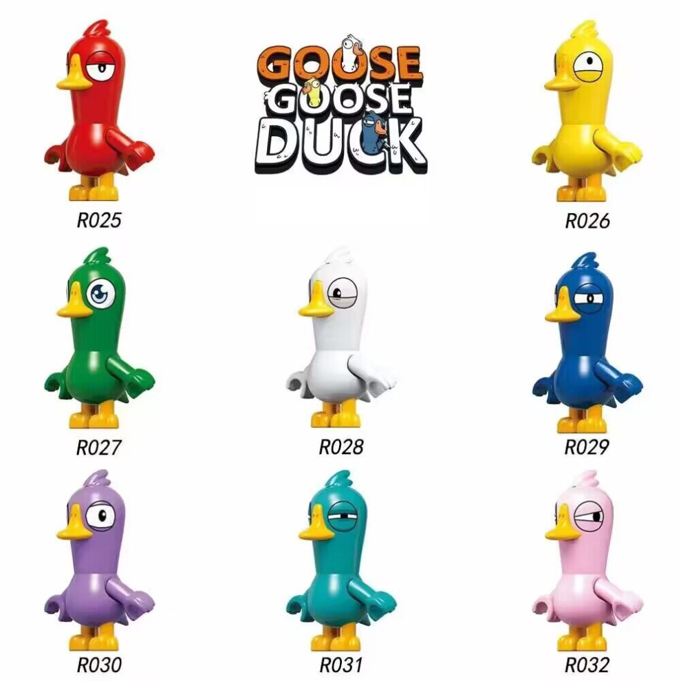 8pcs Goose Goose Duck Minifigures Toy Collection Fit Lego Building Block Figurine Collection gifts