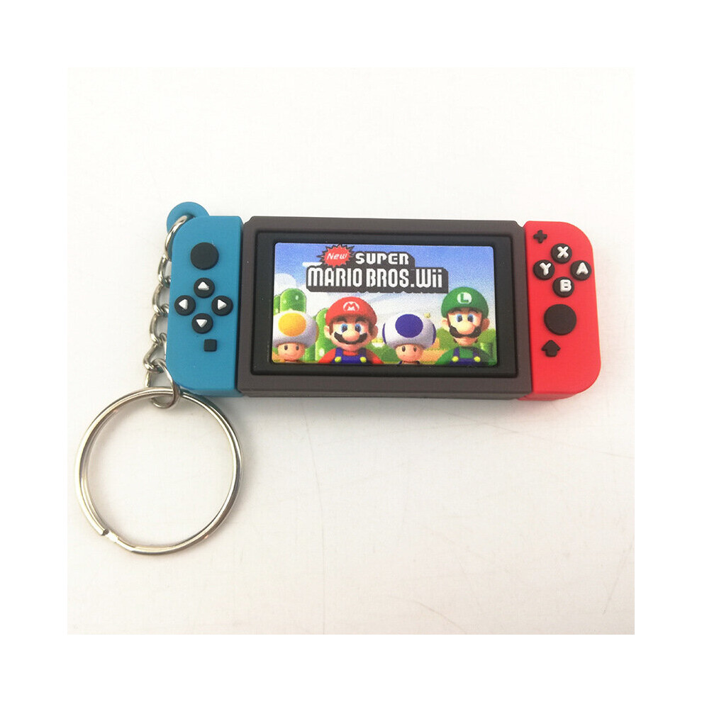 (Mario) Super Mario Keychain Switch Game Console Model Pendant Keyring Doll Mini Gifts