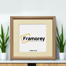 (40x40CM Pic (50x50CM Frame)) Square Size Oak Poster Frame / Frames For Print / Modern Picture Frame / Handmade Gift With Ivory Mount