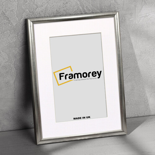 (A5 Pic (A4 Frame)) Silver Poster Frame / Photo Frame / Custom Photo Frame / Wedding Photo Frame With White Mount 1