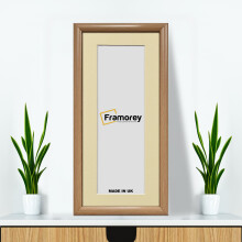 (22x8" Pic (26x12" Frame)) Panoramic Oak Poster Frame / Wall Photo Frame / Handmade Frames / Picture Frame With Ivory Mount