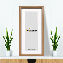 (20x5" Pic (24x9" Frame)) Panoramic Oak Poster Frame / Wall Photo Frame / Handmade Frames / Picture Frame With White Mount