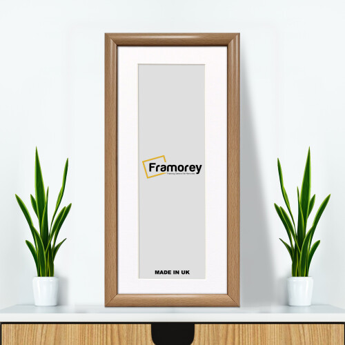 (20x5" Pic (24x9" Frame)) Panoramic Oak Poster Frame / Wall Photo Frame / Handmade Frames / Picture Frame With White Mount