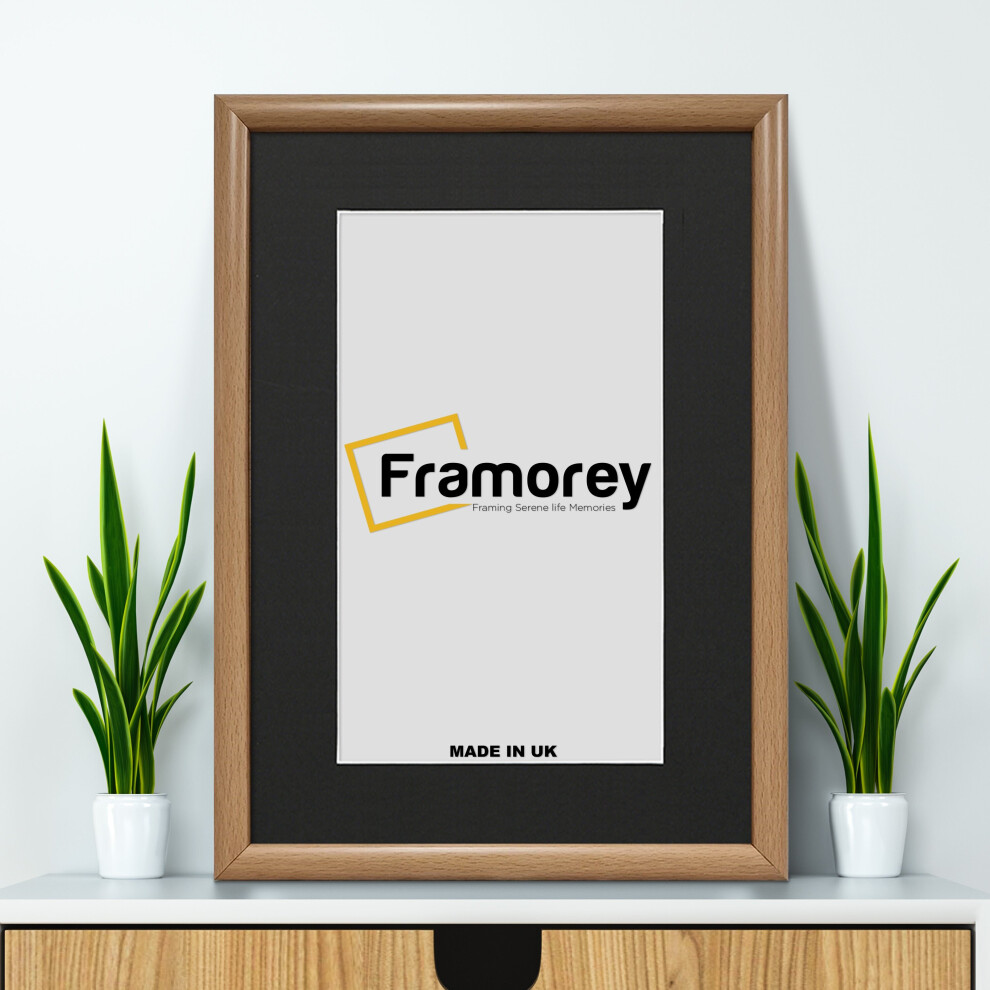 (A3 Pic (A2 Frame)) Oak Poster Frame / Picture Frame / Best Photo Frames For Gifts / Personalized Frame With Black Mount-image-OPC-PBH75XH-NEW