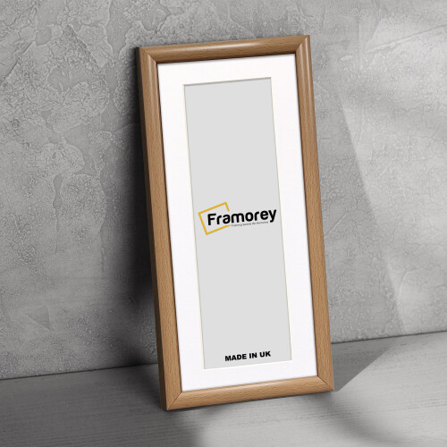 (20x5" Pic (24x9" Frame)) Panoramic Oak Poster Frame / Wall Photo Frame / Handmade Frames / Picture Frame With White Mount 1