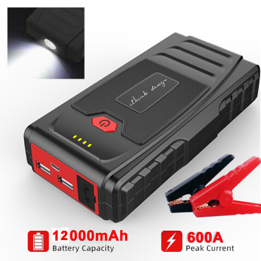 12000mAh Car Jump Starter 12V Portable Power Bank Car Battery Booster