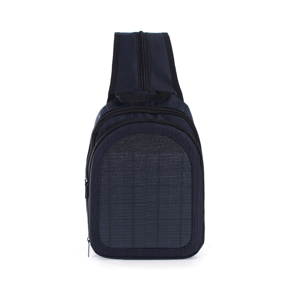 (Dark Blue) 1000mAh 5V 5W USB Solar Eemergency Charging Bag Outdoor Travel Portable Solar Storage Bag