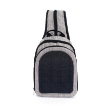 (Gray) 1000mAh 5V 5W USB Solar Eemergency Charging Bag Outdoor Travel Portable Solar Storage Bag