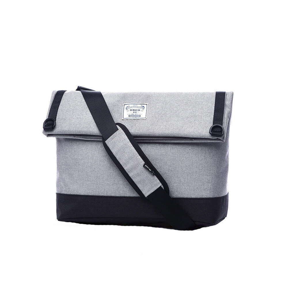(Grey) 15 Inch Messenger Bag Wateproof Business Laptop Tote Bag Shoulder Bag Travel Crossbody Bag