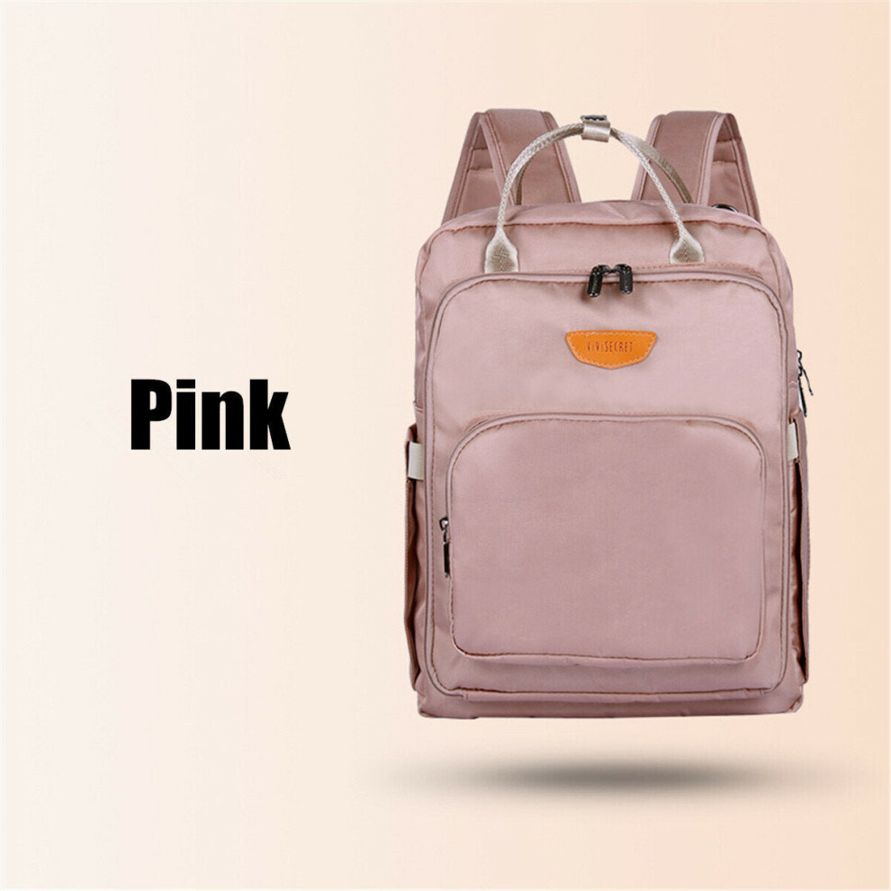 (Pink) 13L Mummy Backpack Waterproof Baby Nappy Diaper Bag Shoulder Handbag Outdoor Travel Pink Greenzech