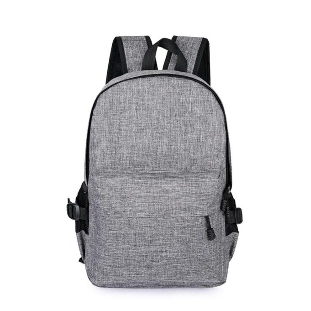 (Light Grey) 15L Outdoor USB Anti-theft Backpack Rucksack Laptop Bag School Shoulder Bag Camping Travel