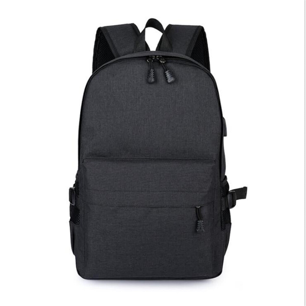 (Black) 15L Outdoor USB Anti-theft Backpack Rucksack Laptop Bag School Shoulder Bag Camping Travel