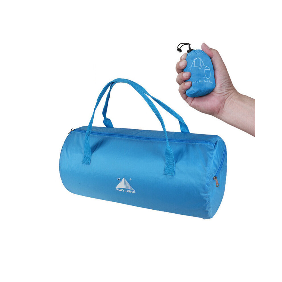 (Blue) 18L Polyester Waterproof Ultralight Folding Handbag Outdoor Camping Travel Hand Carry Bag