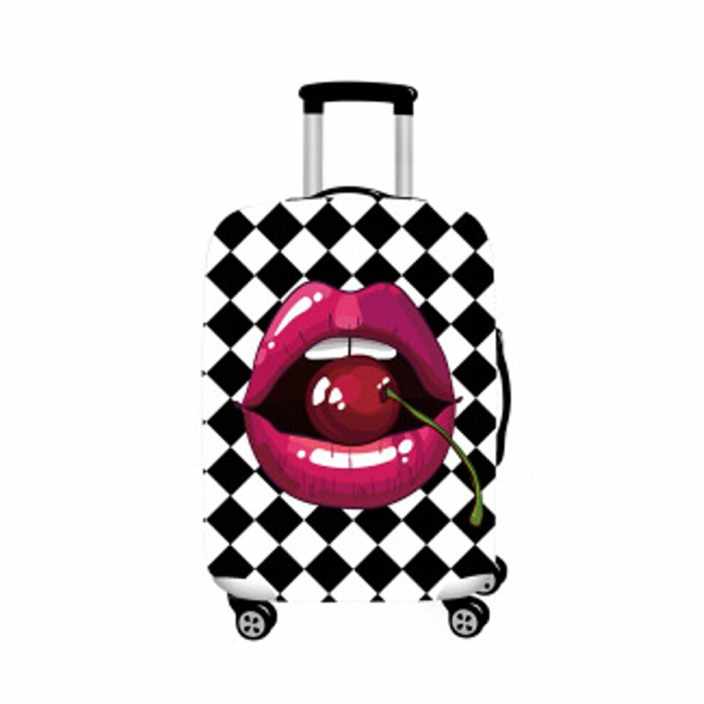 (Red, L) 18-32 Inch Polyester Elastic Luggage Cover Travel Suitcase Dustproof Protector Sleeve