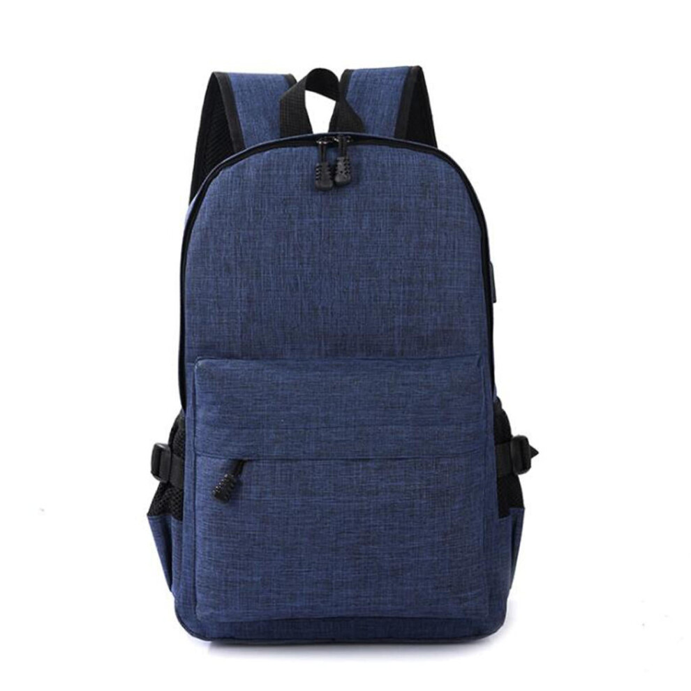 (Blue) 15L Outdoor USB Anti-theft Backpack Rucksack Laptop Bag School Shoulder Bag Camping Travel