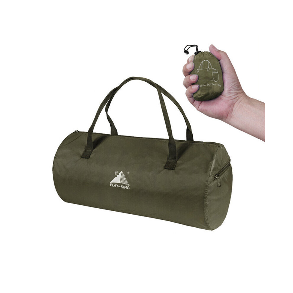 (Army Green) 18L Polyester Waterproof Ultralight Folding Handbag Outdoor Camping Travel Hand Carry Bag