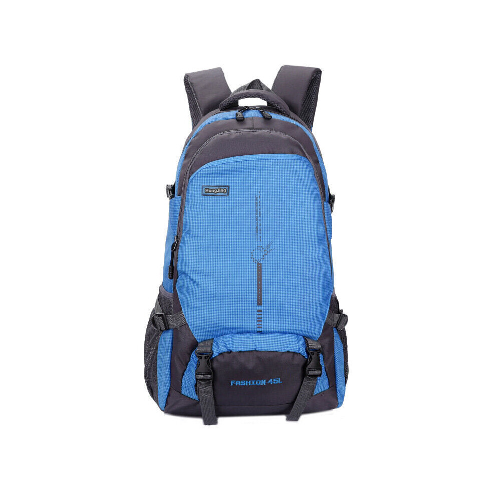 (Blue) 45L Backpack Waterproof Nylon Shoulder Bag Leisure Camping Travel Climbing Bag