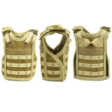 (Brown) 1Pcs Tactical Bottle Cover Mini Molle Vest Drink Bottle Protector Holster For Outdoor Sports