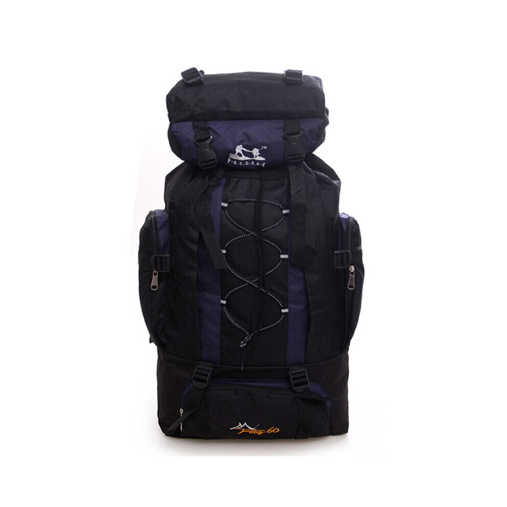 (Purple) 60L Nylon Backpack Waterproof Sports Travel Hiking Climbing Shoulder Bag Unisex Rucksack