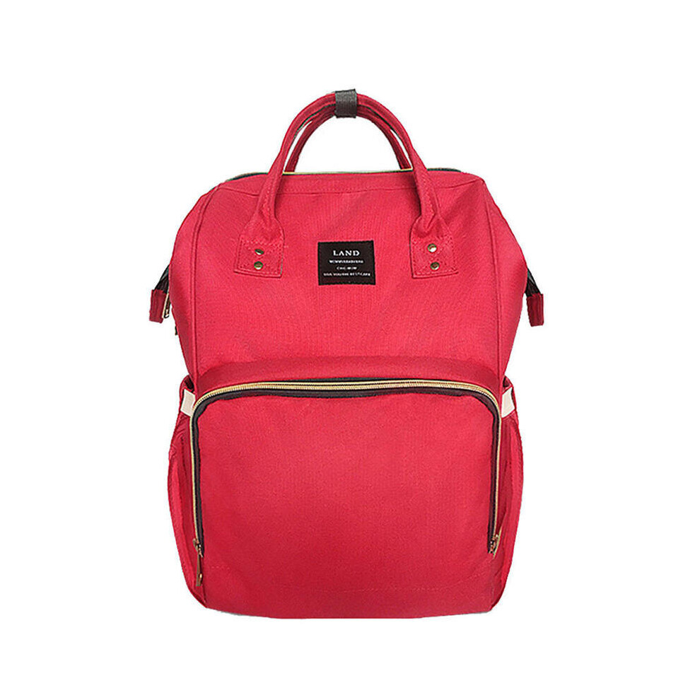 (Red) 24L Waterproof Baby Diaper Nappy Backpack Multifunctional Large Changing Bag Red Greenzech
