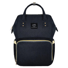 (Black) 24L Waterproof Baby Diaper Nappy Backpack Multifunctional Large Changing Bag