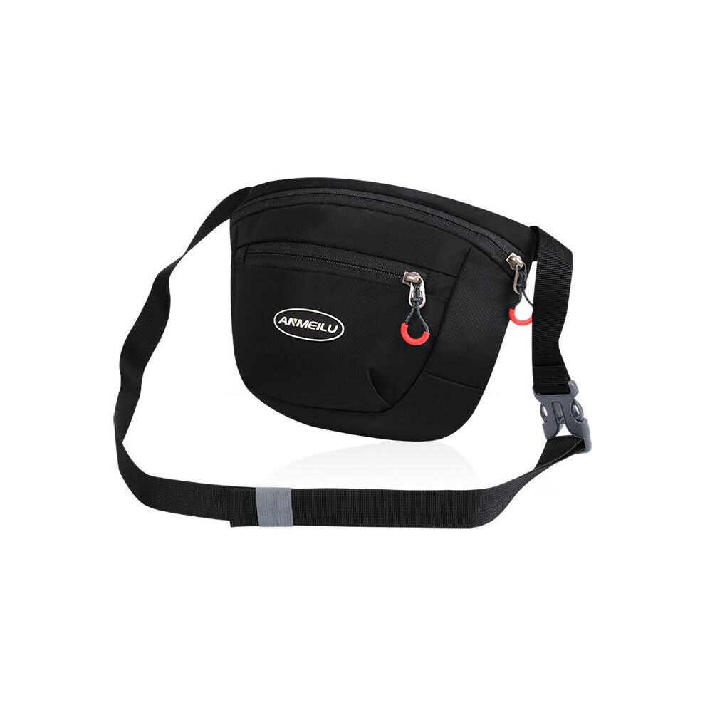 (Black) 2.5L Waterproof Nylon Waist Bag Shoulder Bag Outdoor Sport 6inch Phone Pouch Camping