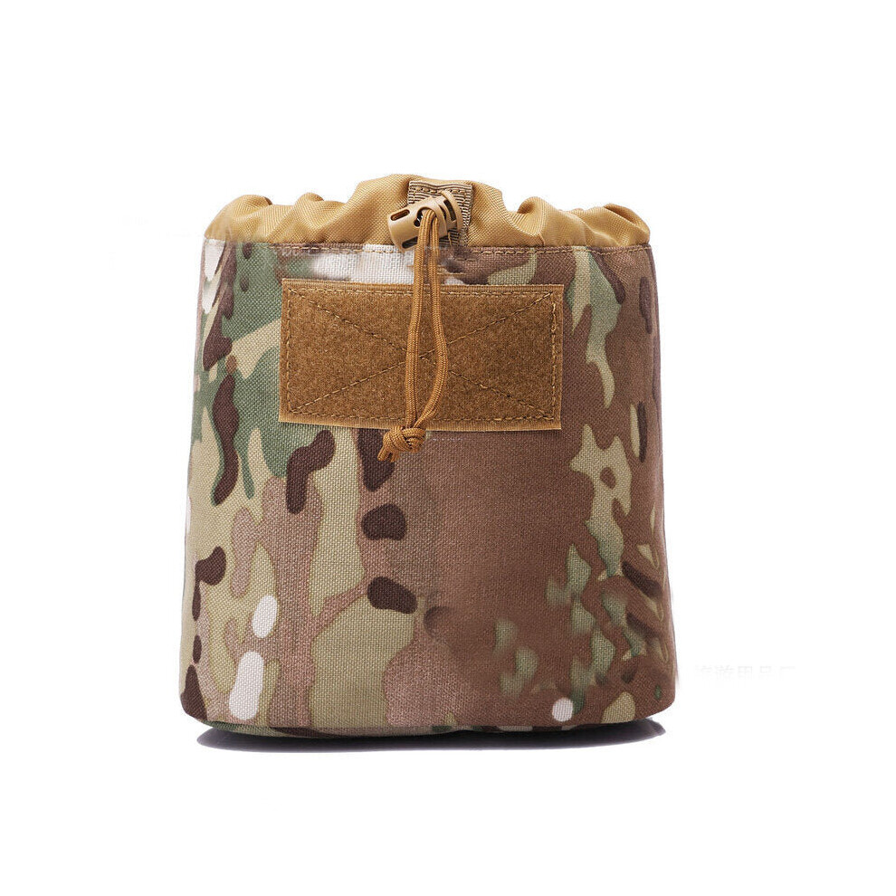 (CP Camo) 1000D Nylon Waterproof Tactical Bag Multifunctional Folding Outdoor Hiking Travel Tool Bag Drawstring Storage Bag