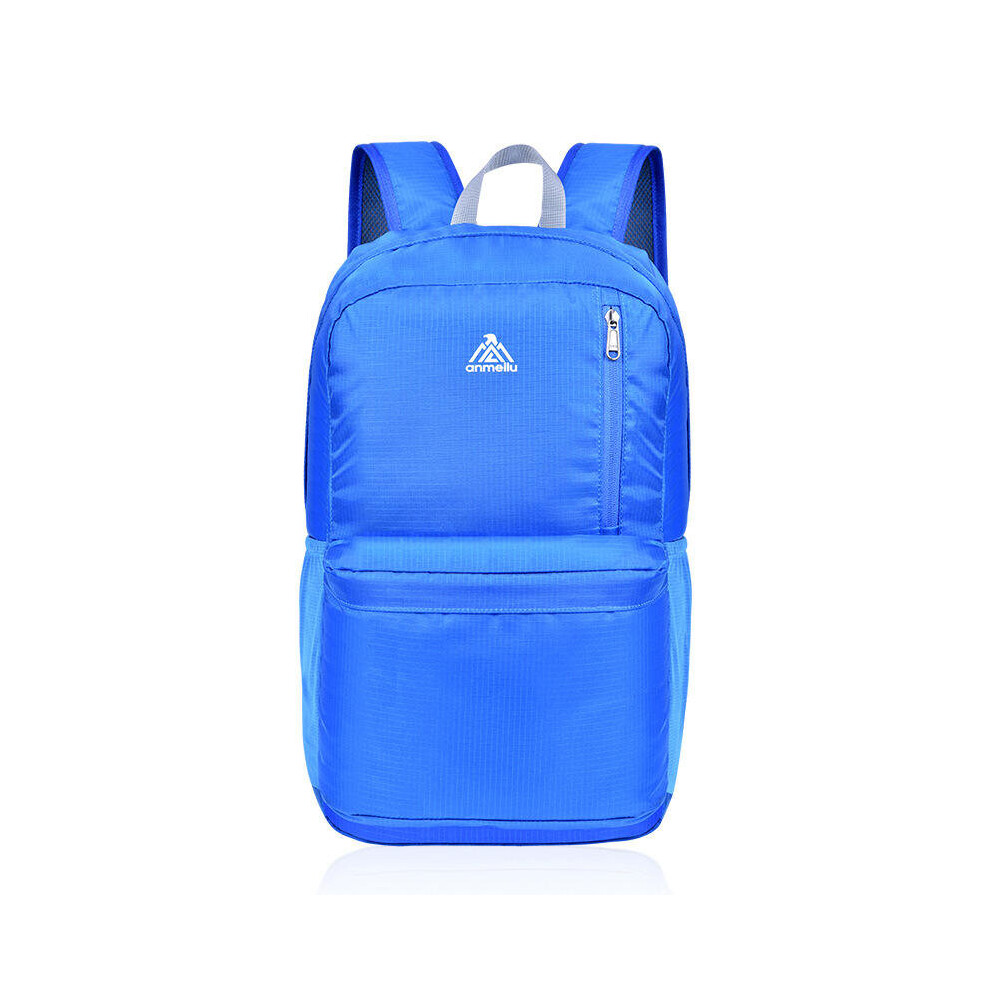 (Blue) 20L Foldable Backpack Ultralight Outdoor Travel Waterproof Folding School Bag Camping