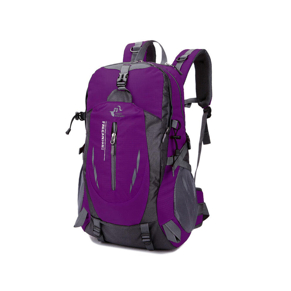 (Purple) 40L Climbing Bags Mountaineering Backpack Tactical Shoulder Bag Camping Hiking Traveling