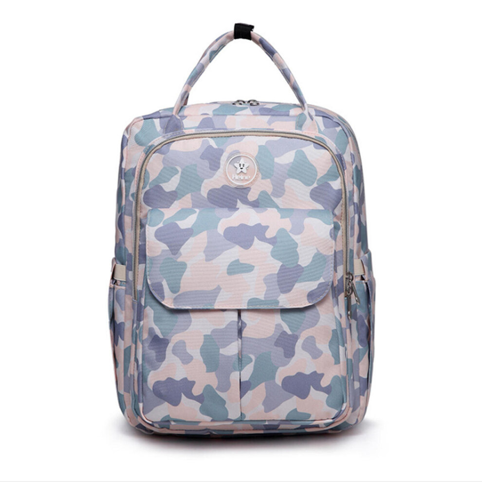 (Camouflage) 15L Mummy Backpack Waterproof Baby Diaper Nappy Changing Rucksack Travel Bag Blue/Green/Pink Greenzech