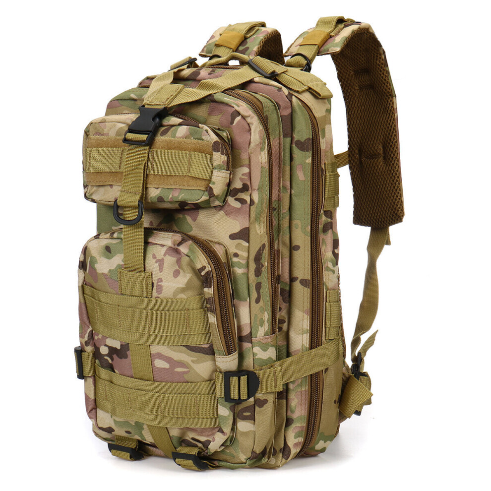 (CP camouflage) 26L 3D Outdoor Sport Military Tactical Climbing Mountaineering Backpack Camping Bicycle Cycling Men Women Unisex Rucksack