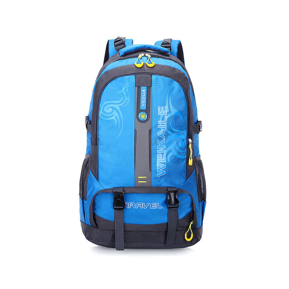 (Blue) 50L Climbing Backpack Waterproof Sports Travel Hiking Shoulder Bag Portable Unisex Rucksack