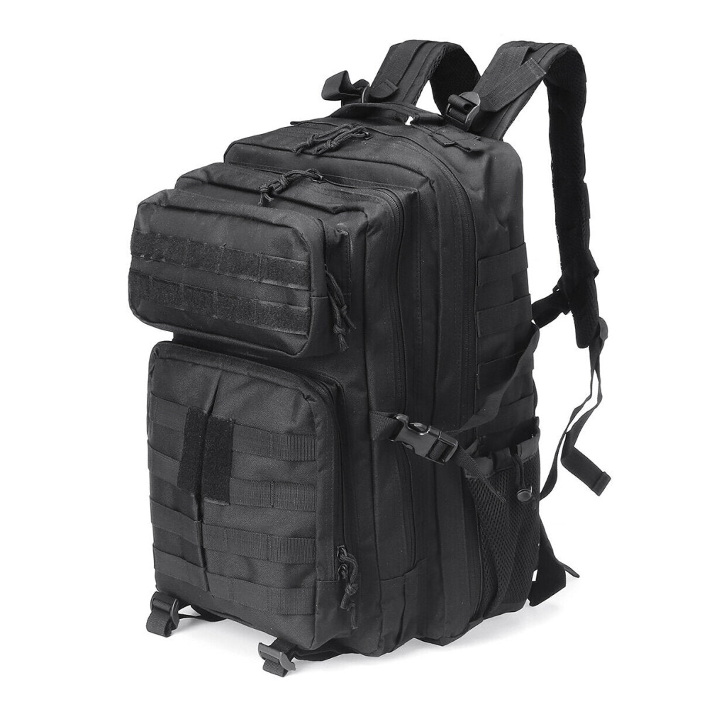 (Black) 45L 900D Waterproof Tactical Backpack Oxford Cloth Molle Military Outdoor Bag Traveling Camping Hiking Climbing Bag