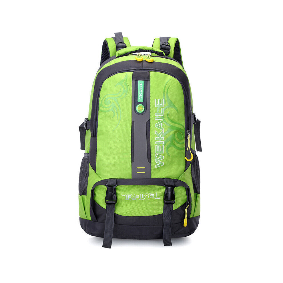 (Green) 50L Climbing Backpack Waterproof Sports Travel Hiking Shoulder Bag Portable Unisex Rucksack