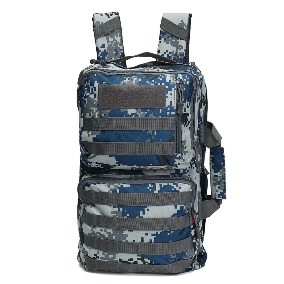 (Blue camouflage) 50L Outdoor Tactical Army Backpack Rucksack Waterproof Camping Hiking Travel Bag