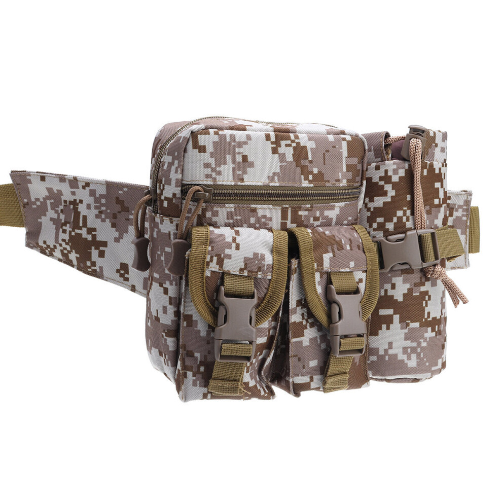 (Desert Camouflage) 600D Nylon Tactical Waist Bag Multifunctional Military Bag