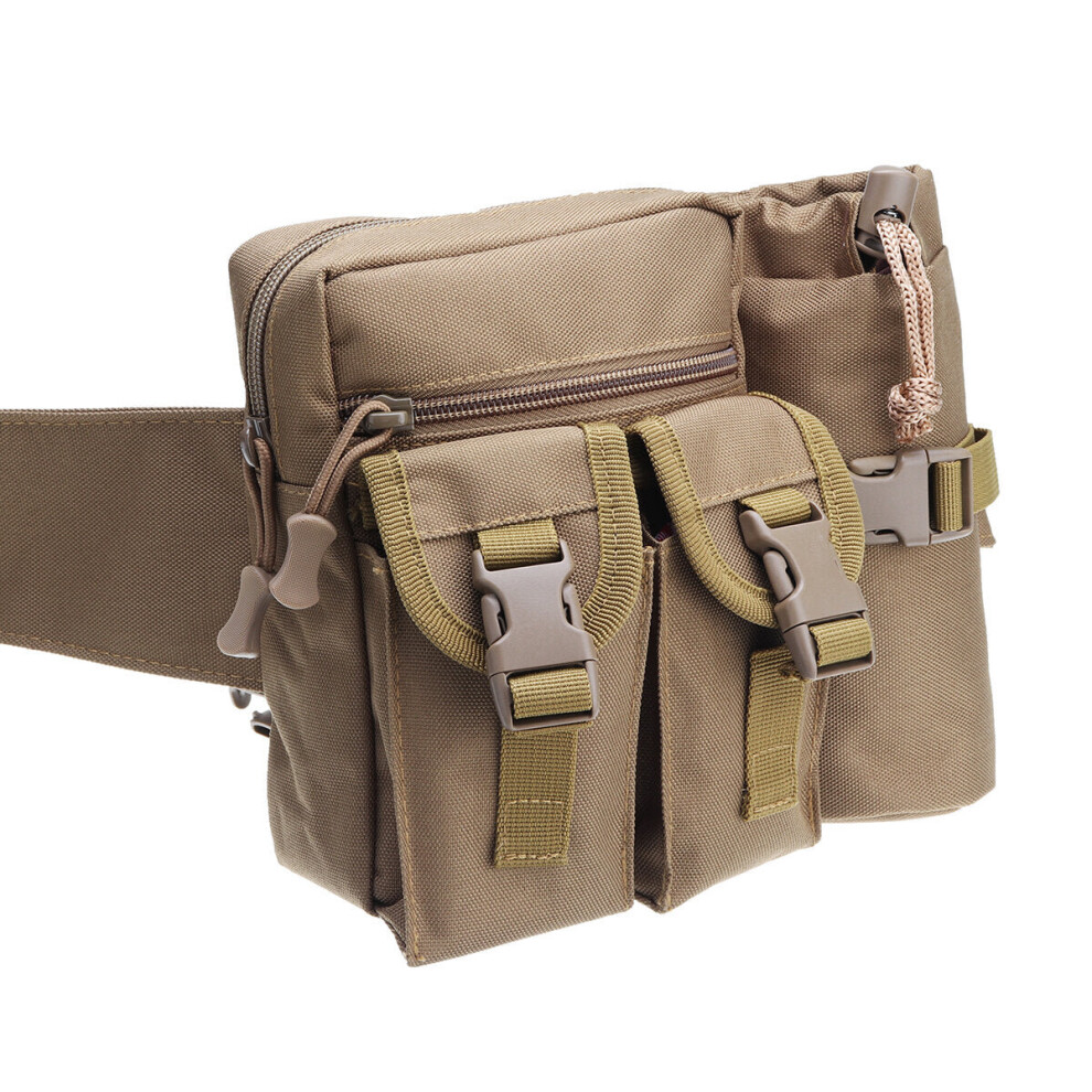 (wilk brzowy) 600D Nylon Tactical Waist Bag Multifunctional Military Bag