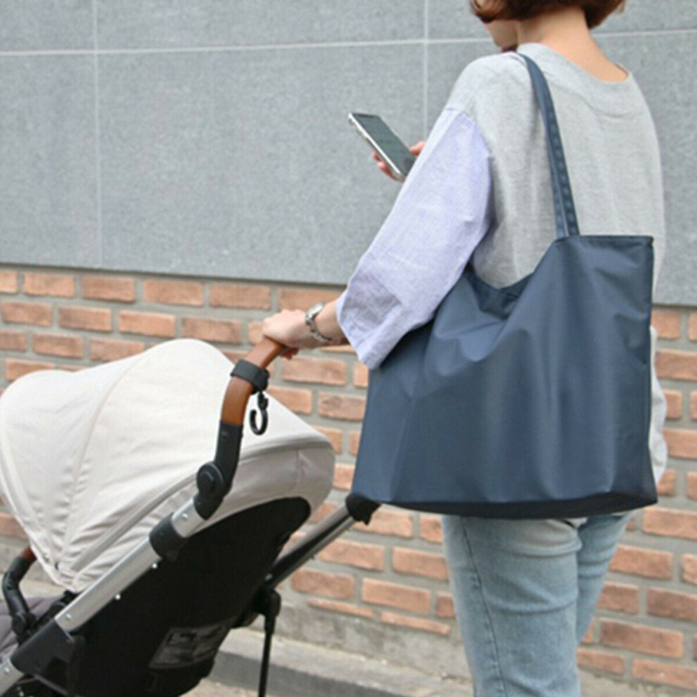 (Blue) 2 Pcs Nylon Baby Diaper Bag Set Camping Travel Mummy Bag Portable Women Shoulder Bag Handbag