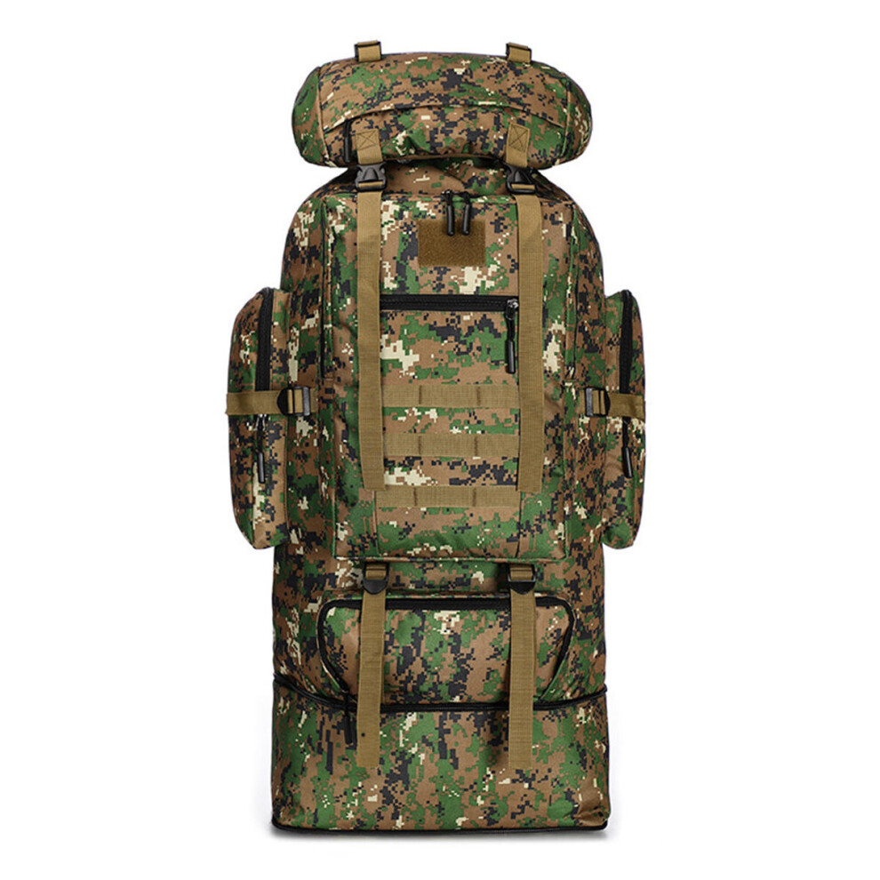 (Green) 100L Large Capacity Military Tactical Backpack Outdoor Hiking Climbing Camping Bag Travel Rucksack