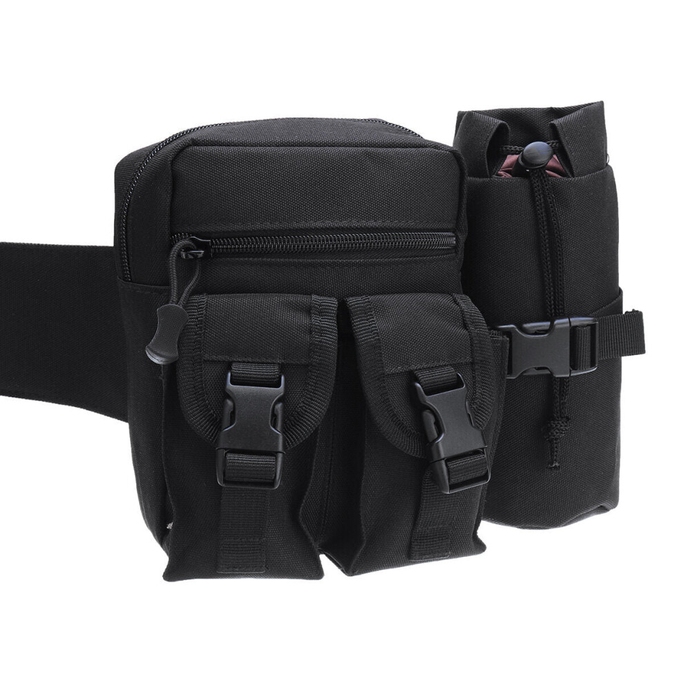 (Black) 600D Nylon Tactical Waist Bag Multifunctional Military Bag