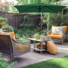 (Green) Green Bay 2x3m Garden Parasol Umbrella Patio Outdoor Sun Shade Aluminium Crank Tilt Mechanism