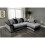 Furniture 786 (Right Hand Facing Corner) PALERMO JUMBO CORD Corner Sofa Black-Grey 1