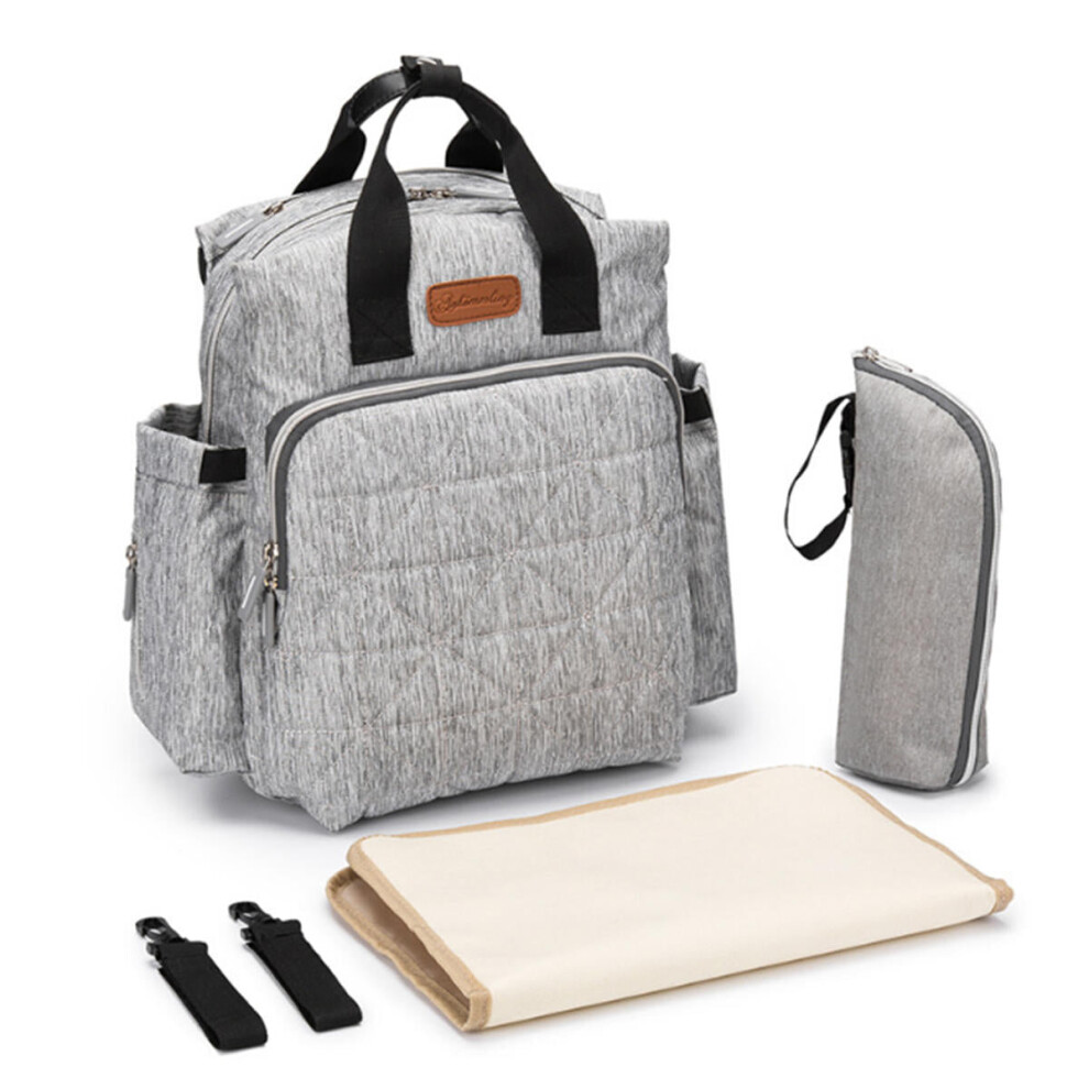 Greenzech (Grey) 23L Mummy Backpack Waterproof Baby Nappy Diaper Bag Shoulder Handbag Outdoor Travel