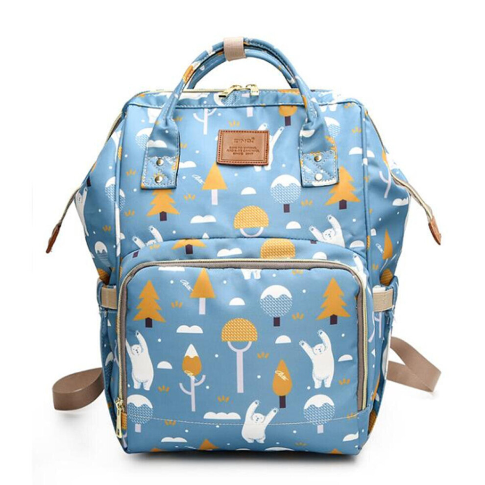 (Blue) 22L Waterproof Nappy Diaper Baby Change Mum Maternity Backpack Women Travel Bag Tote Blue Greenzech