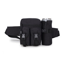 (Black) 600D Nylon Outdoor Tactical Bag Waist Bag Molle Pouch Water Bottle Holder Waterproof Military Bag