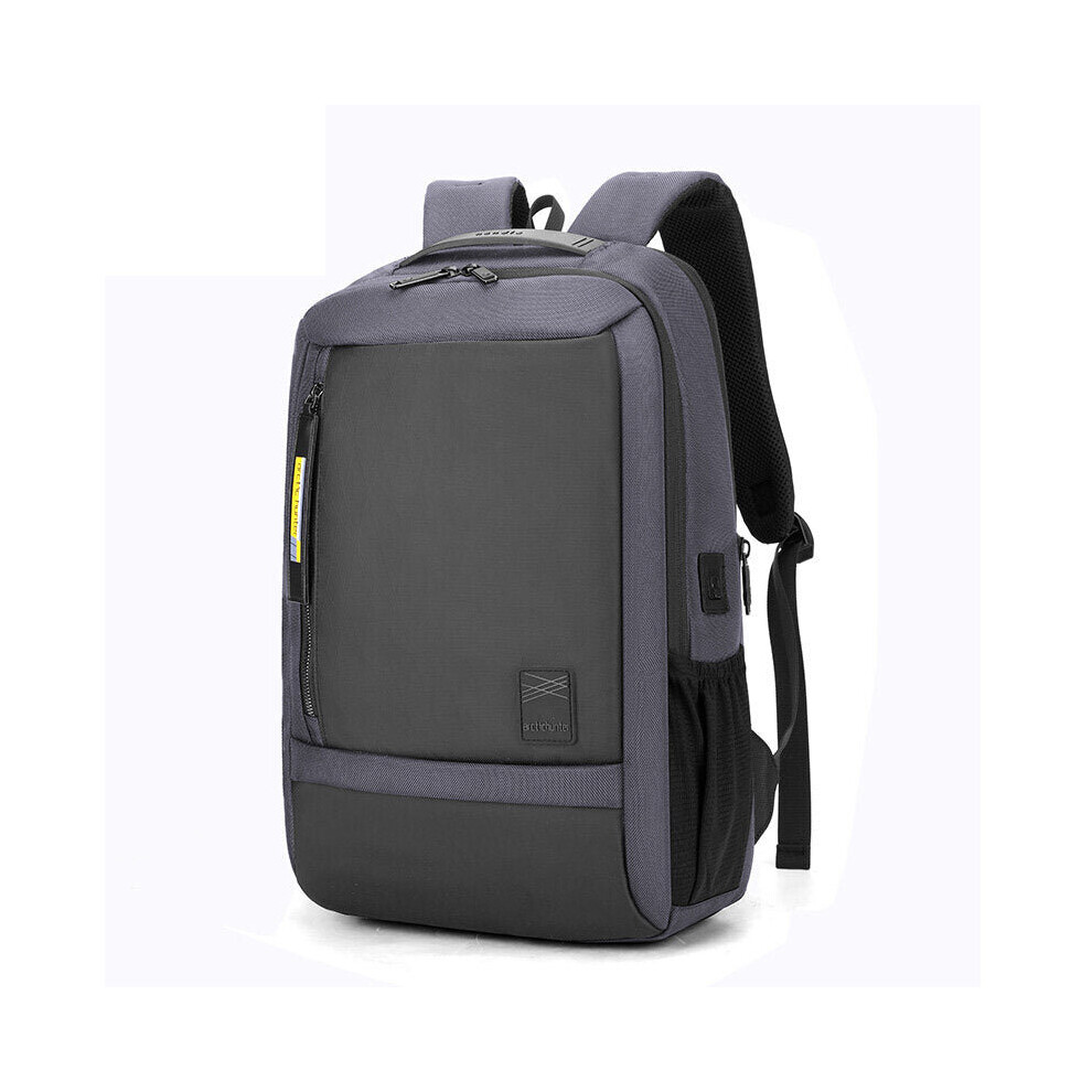 (Grey) 35L Backpack 15.6inch Laptop Bag Men School Bag Waterproof Shoulder Bag Camping Travel Bag