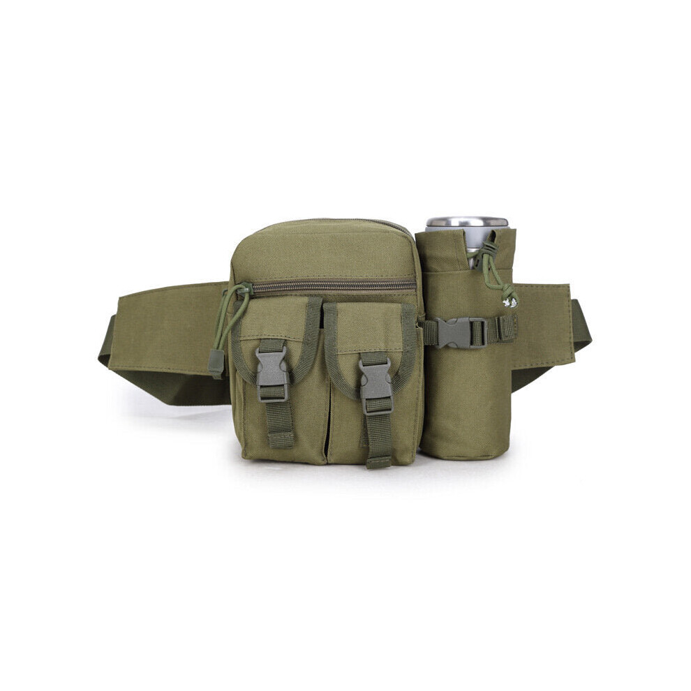 (Army Green) 600D Nylon Outdoor Tactical Bag Waist Bag Molle Pouch Water Bottle Holder Waterproof Military Bag